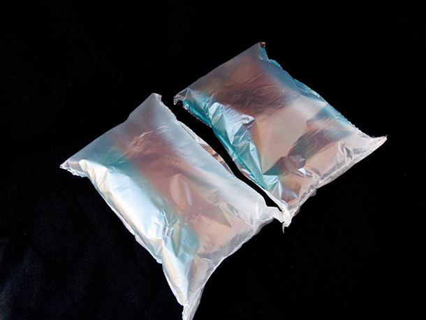 Air cushioning bag on black