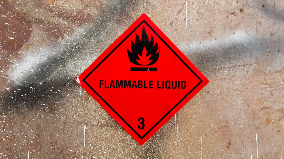 chemical hazard flammable liquids warning