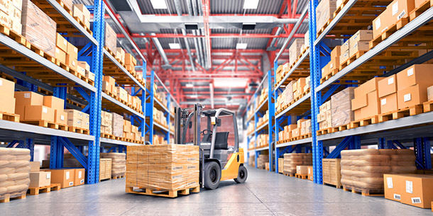 forklift between rows