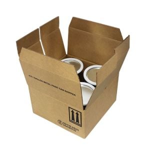 4 x 1 Gallon Metal Paint Can Shipper, with Paint Cans & Ringlocks (4G/Y25.5)