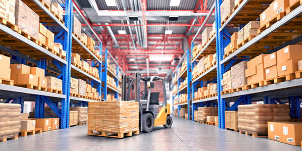 forklift between rows