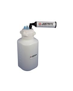 4L Justrite HDPE Vaportrap Carboy w/ Filter, 6 Ports 1/8" OD Tubing
