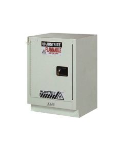 ChemCor® Under Fume Hood CorrosivesAcids Safety Cabinet, Cap. 15 gal, 1 shelf, 1 sc lft door, Silver.