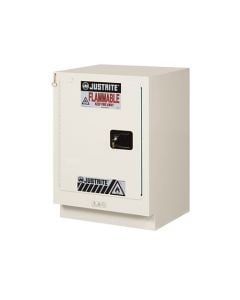 ChemCor® Under Fume Hood Corrosives/Acids Safety Cabinet, Cap. 15 gal, 1 shlf, 1 s/c lft door, LtNu.