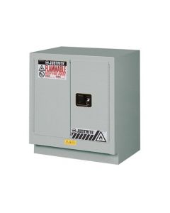 ChemCor® Under Fume Hood CorrosivesAcids Safety Cabinet, Cap. 19 gal., 1 shelf, 2 mc doors, Silver.