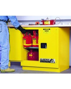 Sure-Grip® EX Undercounter Flammable Safety Cabinet, Cap. 22 gallons, 1 shelf, 2 m/c doors, Yellow.