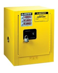 Sure-Grip® EX Countertop Flammable Safety Cabinet, Cap. 4 gallons, 1 shelf, 1 m/c door, Yellow.