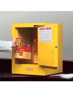 Sure-Grip® EX Countertop Flammable Safety Cabinet, Cap. 4 gallons, 1 shelf, 1 s/c door, Yellow.