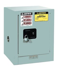 Sure-Grip® EX Countertop Flammable Safety Cabinet, Cap. 4 gallons, 1 shelf, 1 s/c door, Gray.