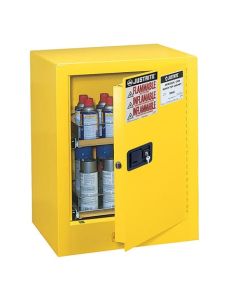 Sure-Grip® EX Benchtop Flammable Safety Cabinet, Cap. 24 aerosol cans, 2 drawers, 1 m/c door, Yellow.