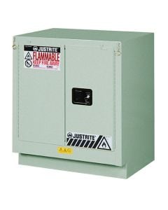 Under Fume Hood solvent/flammable liquid safety cabinet, Cap. 19 gal., 1 shelf, 2 s/c doors, Silver.