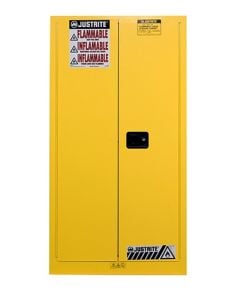 Sure-Grip® EX Vertical Drum Safety Cabinet and Drum Support, Cap. 55 gal., 1 shlf, 2 s/c doors