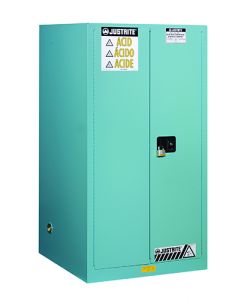 Sure-Grip® EX Corrosives/Acid Steel Safety Cabinet, Cap. 60 gallons, 2 shelves, 2 m/c doors, Blue.