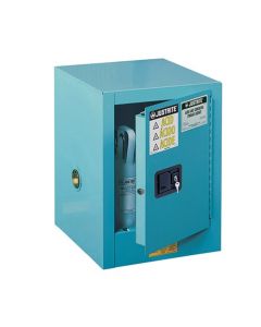Sure-Grip® EX Countertop Corrosives/Acid Steel Safety Cabinet, Cap. 4 gal., 1 shlf, 1 s/c dr, Blue.