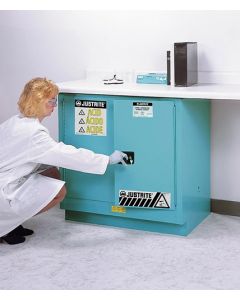 Sure-Grip® EX Undercounter Corrosives/Acid Stl Safety Cabinet, Cap. 22 gal, 1 shlf, 2 m/c drs, Blue.