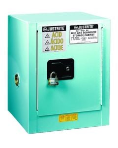 ChemCor® Countertop Corrosives/Acids Safety Cabinet, Cap. 4 gallons., 1 shelf, 1 s/c door, Blue.