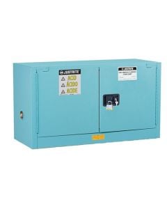 ChemCor® Piggyback CorrosivesAcids Safety Cabinet, Cap. 17 gallons, 1 shelf, 2 sc doors, Blue.