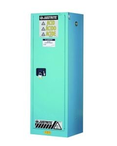 ChemCor® Slimline Corrosives/Acids Safety Cabinet, Cap. 22 gallons, 3 shelves, 1 m/c door, Blue.
