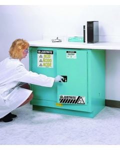 ChemCor® Undercounter CorrosivesAcids Safety Cabinet, Cap. 22 gallons, 1 shelf, 2 mc doors, Blue.