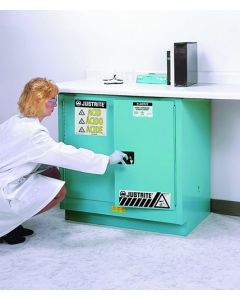 ChemCor® Undercounter Corrosives/Acids Safety Cabinet, Cap. 22 gallons, 1 shelf, 2 s/c doors, Blue.
