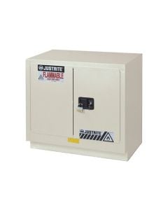 ChemCor® Under Fume Hood CorrosivesAcids Safety Cabinet, Cap. 23 gal., 1 shelf, 2 sc doors, LtNu.