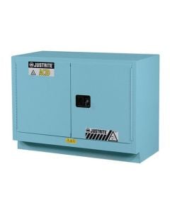 ChemCor® Under Fume Hood CorrosivesAcids Safety Cabinet, Cap. 31 gal., 1 shelf, 2 sc doors, Blue.