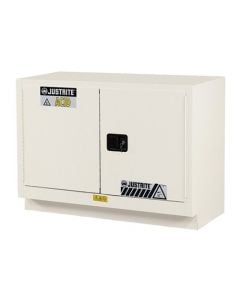 ChemCor® Under Fume Hood Corrosives/Acids Safety Cabinet, Cap. 31 gal., 1 shelf, 2 s/c doors, LtNu.