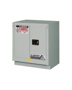 ChemCor® Under Fume Hood Corrosives/Acids Safety Cabinet, Cap. 19 gal., 1 shelf, 2 s/c doors, Silver.