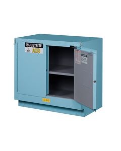 ChemCor® Under Fume Hood Corrosives/Acids Safety Cabinet, Cap. 23 gal., 1 shelf, 2 s/c doors, Blue.
