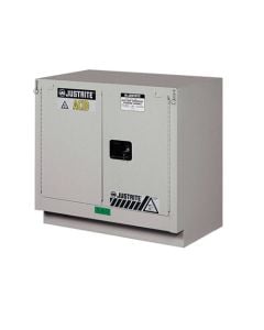 ChemCor® Under Fume Hood CorrosivesAcids Safety Cabinet, Cap. 23 gal., 1 shelf, 2 sc doors, Silver.
