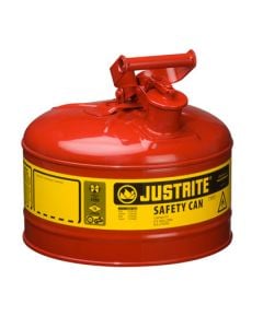2.5 Gallon Justrite (9.5L) Steel Compliant Safety Type 1 Can for Flammables