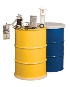 Aerosolv® Dual Compliant System for recycling aerosol cans, puncturing unit, filter, wire, counter, and goggles
