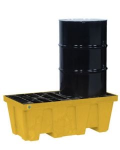 Justrite® 2 Drum EcoPolyBlend Spill Control Pallet, No Drain, Yellow