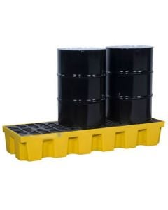 Justrite® 3 Drum EcoPolyBlend Spill Control Pallet, No Drain, Yellow