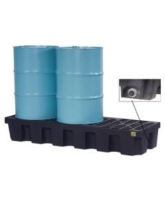 Justrite® 3 Drum EcoPolyBlend Spill Control Pallet, With Drain
