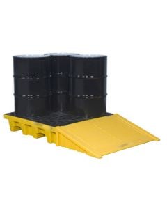 Justrite® 4 Drum EcoPolyBlend Spill Control Pallet (Squared), No Drain, Yellow