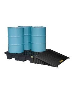 4 Drum EcoPolyBlend Spill Control Pallet (Squared), No Drain, Justrite® 
