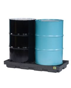 Justrite® 2 Drum EcoPolyBlend Spill Control Accumulation Center, Black