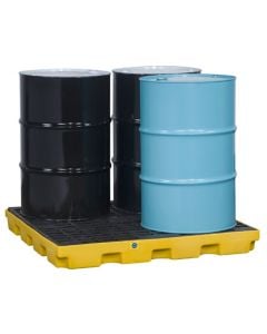 Justrite® 4 Drum EcoPolyBlend Spill Control Accumulation Center, Yellow