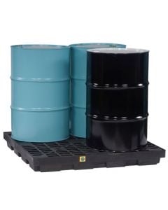 Justrite® 4 Drum EcoPolyBlend Spill Control Accumulation Center, Black