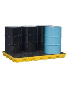 Justrite® 6 Drum EcoPolyBlend Spill Control Accumulation Center, Yellow