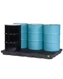 Justrite® 6 Drum EcoPolyBlend Spill Control Accumulation Center, Black