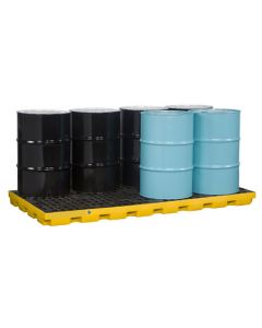Justrite® 8 Drum EcoPolyBlend Spill Control Accumulation Center, Yellow
