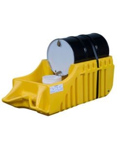 66 Gallon Eco Friendly, Outdoor Drum Caddy, Yellow