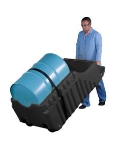 Justrite® 66 Gallon Eco Friendly, Outdoor Drum Caddy, Black