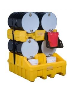 Justrite® Stack Module, EcoPolyBlend Drum Management System, Yellow