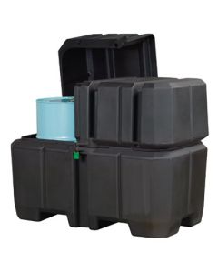 Justrite® Double Drum Collection Center, Eco Friendly, Black