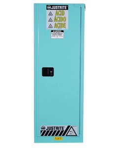 Sure-Grip® EX Slimline Corrosives/Acid Steel Safety Cabinet, Cap. 22 gal, 3 shlves, 1 m/c door, Blu.