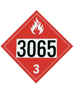 3065 Printed Flammable Liquid Placard, Package of 25