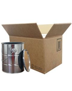 2 x 1 Gallon Metal Paint Can Box Kit with Partitions, Paint Cans, and Ring Locks Included (4G/Y11.5)